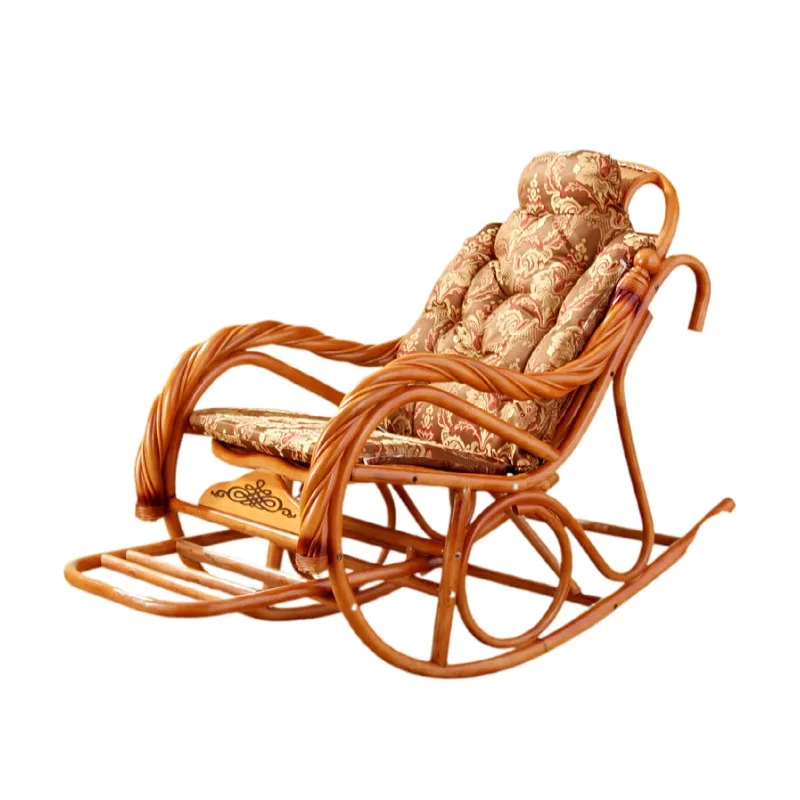 

Роскошное кресло-качалка с подушками, плетеная мебель из ротанга для дома, гостиной, планер, современное кресло-качалка из ротанга