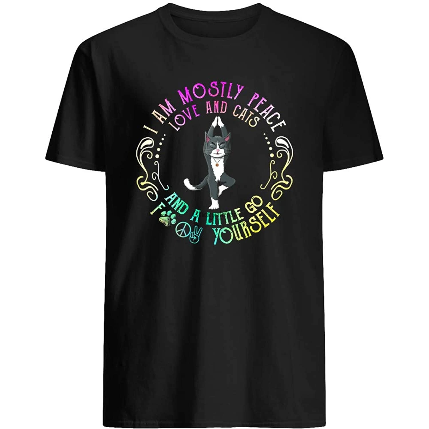 Забавная я в основном мир любовь и кошки Йога Кот искусство коллекционные