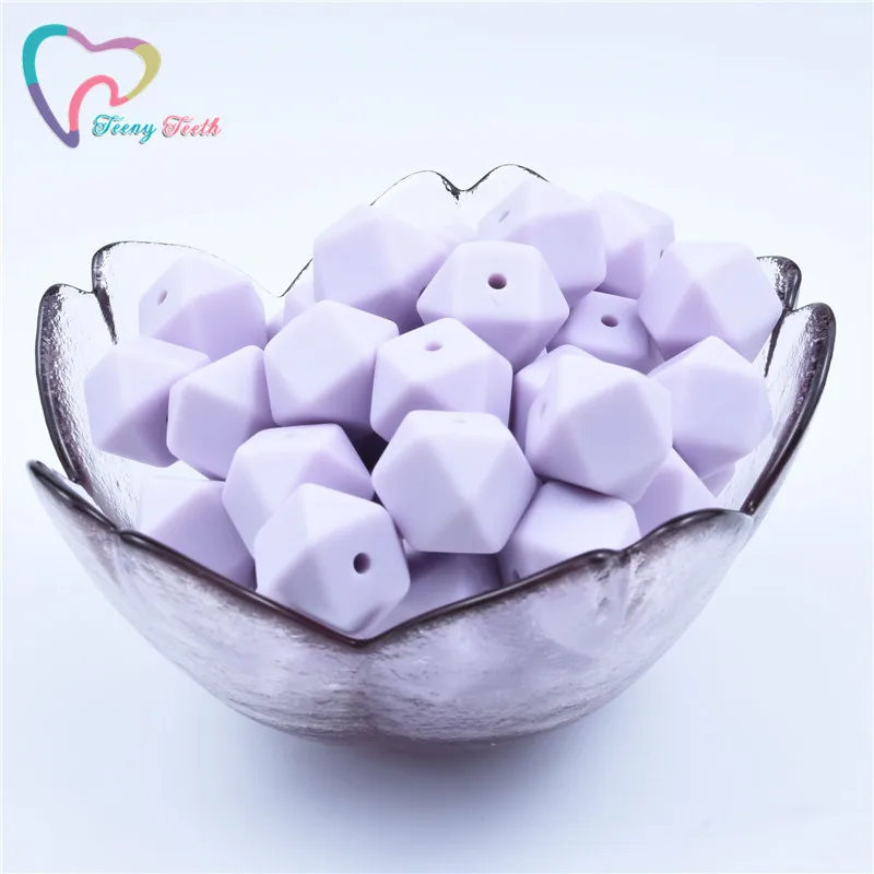 Lilac Purple 20 шт. 14 мм Детские шестигранные силиконовые бусины Восьмиугольные бусины DIY соска цепь Perle Силиконовые Детские Прорезыватели жевательные бусины детские товары - Цвет: Lilac Purple