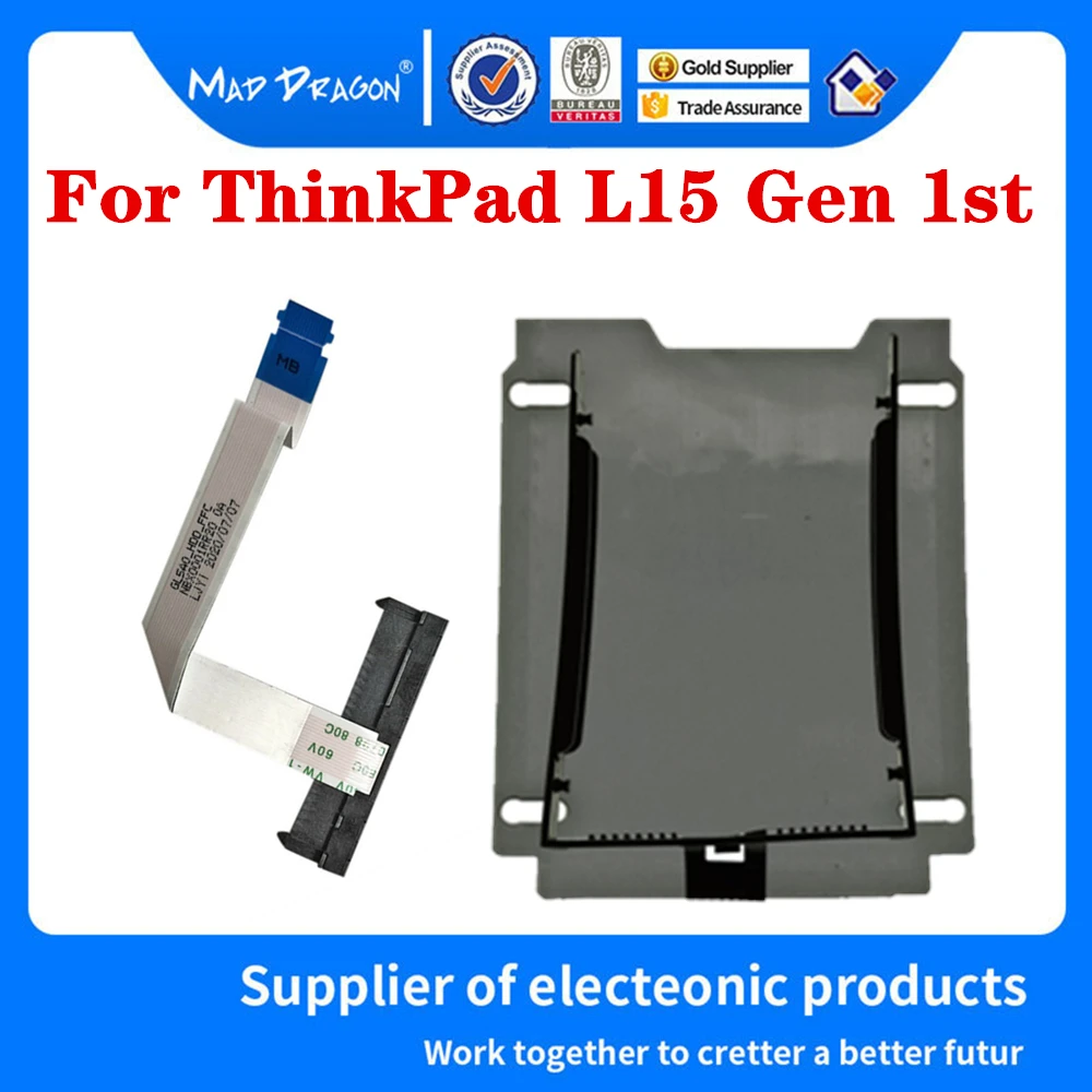 

New Original NBX0001RR20 GL5A0 For Lenovo ThinkPad L15 Gen 1st Laptops SSD HDD Caddy Bracket And HDD Connector Cable Sticker