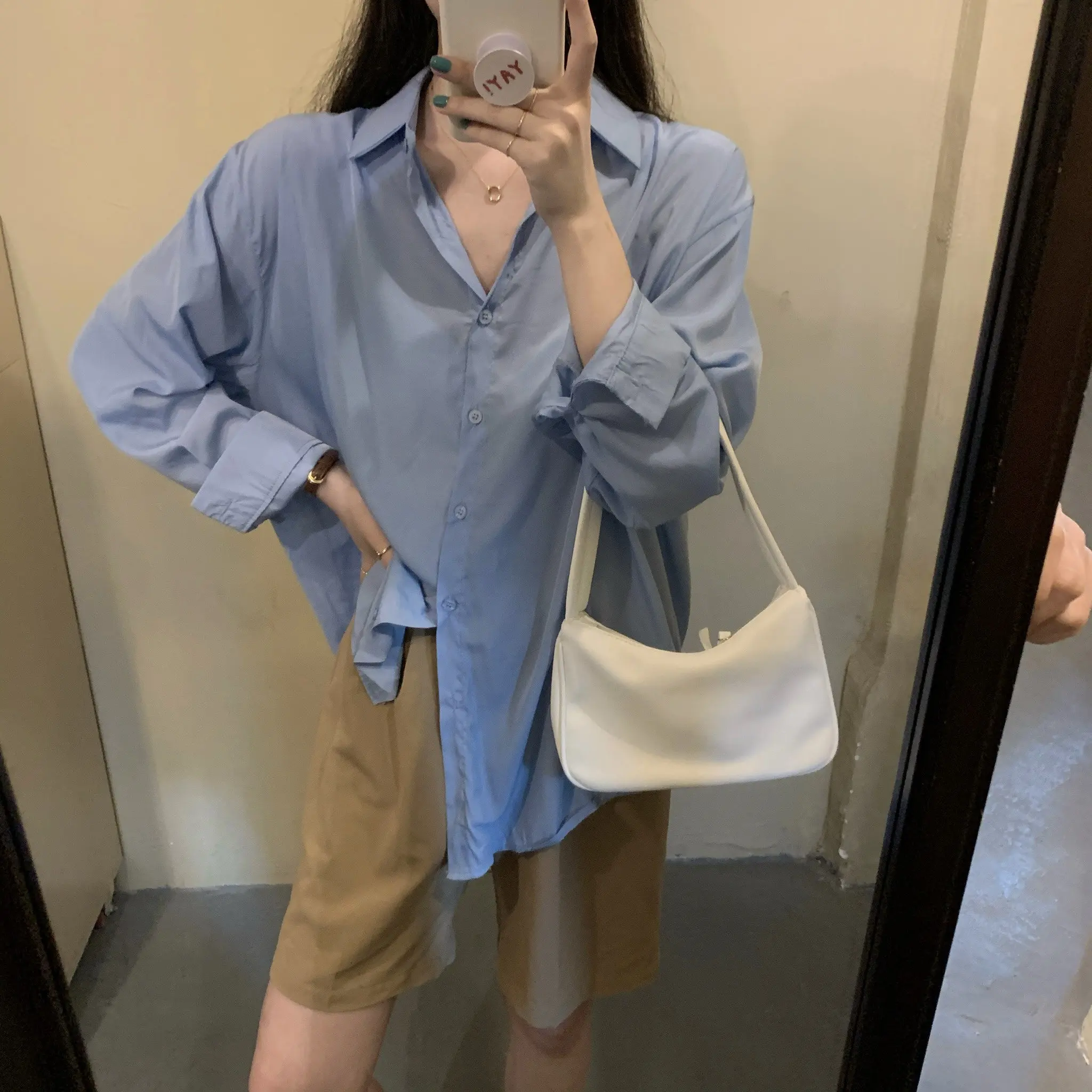 Элегантный Базовый костюм HziriP рубашка для женщин новинка 2021 летние блузки