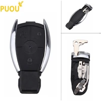 3 button smart key case shell with battery clamp holder for mercedes benz cl slk clk c e s class with blade