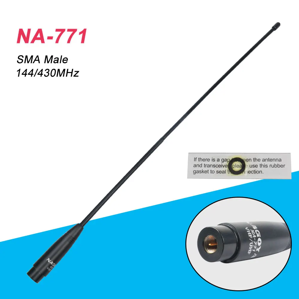 

Original Nagoya NA-771 SMA-M Male Dual Band Soft 144/430MHz Antenna for Baofeng UV-3R For Yaesu VX-3R VX-7R For TYT