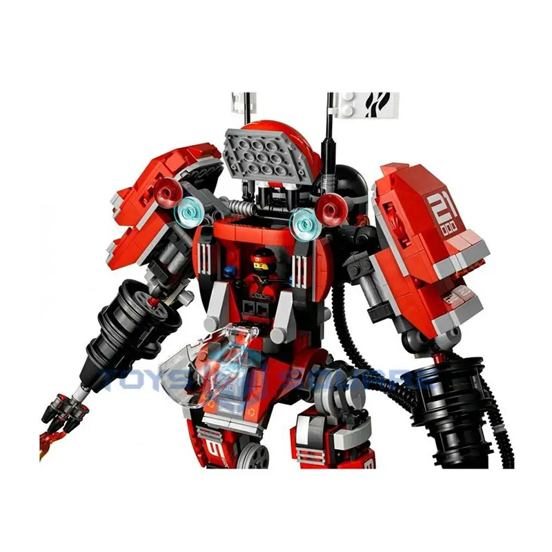 

The Fire Mech With Action Figures Bricks Model Building Blocks Set Gifts Educational Toys For Children