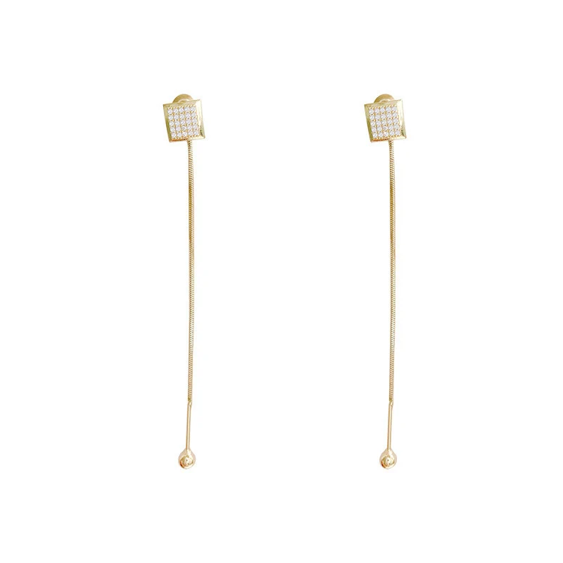 

New Fashion Long Tassel Geometric Drop Earrings Korean Gold Color Heart Flower Hanging Women Earrings Exquisite Jewelry Gift