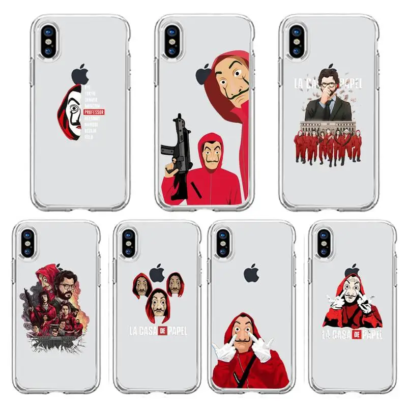 Чехол для телефона с испанской ТВ-серией Money Heist прозрачный мягкий чехол iphone 5 5s 5c se