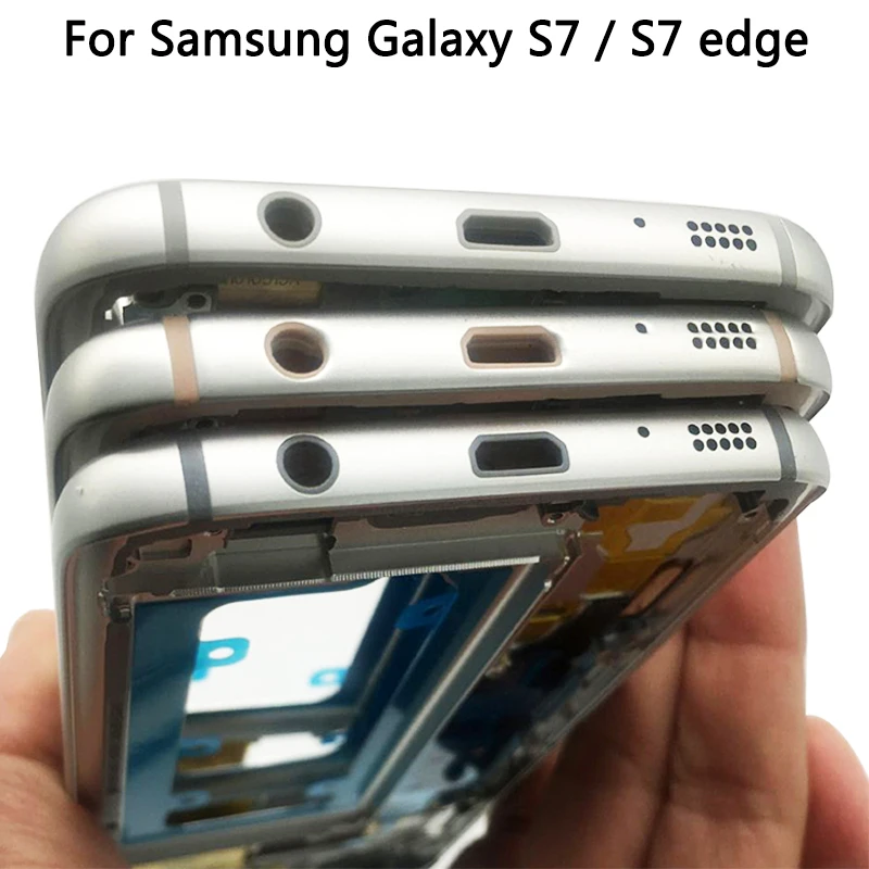 Оригинальная средняя рамка S7 G930 для Samsung Galaxy edge G935 задняя металлическая пластина