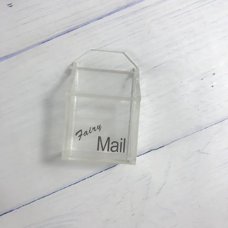 Crystal Mail box 1:12 миниатюрный деревянный цвет ручной работы DIY почтовая коробка отличный подарок для детей, прикидываемый игровой магический зуб ярмарка почтовая коробка WTH светодиодный светильник - Цвет: Crystal Mail box