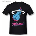 Футболка Майами Heat с логотипом, хлопковые футболки оверсайз, уличная одежда с коротким рукавом, футболки, топы