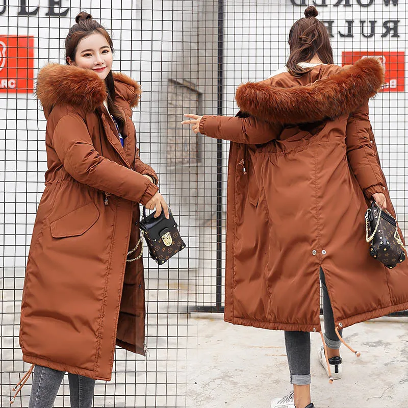Хлопковая стеганая куртка 2019 зимняя одежда с подкладкой на талии длинное женское