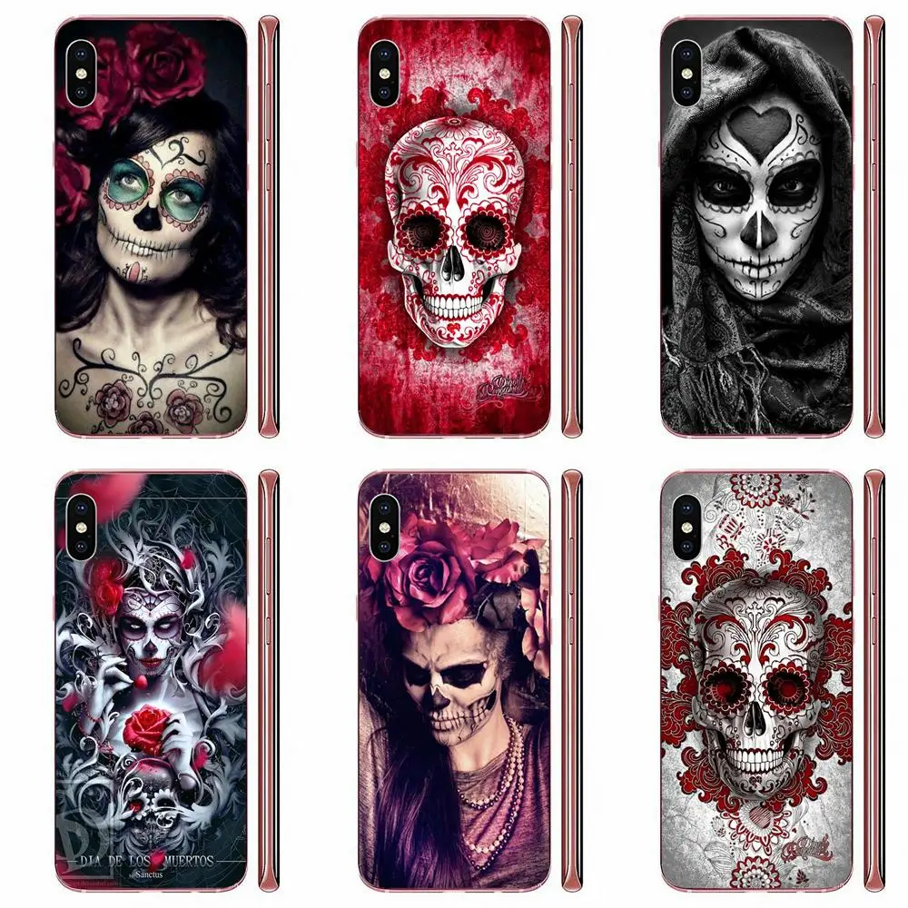 Цветок цветочный Сахар Череп татуированный для Samsung Galaxy Note 8 9 10 Pro S4 S5 S6 S7 S8 S9 S10 S11 S11E