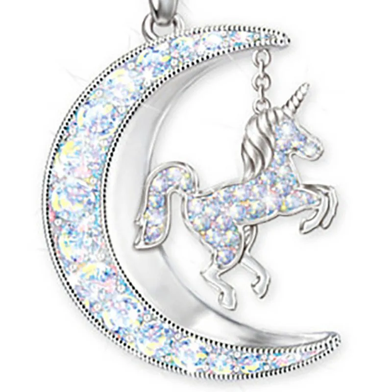 2024 трендовая простая стильная подвеска в виде Луны звезд единорога полностью