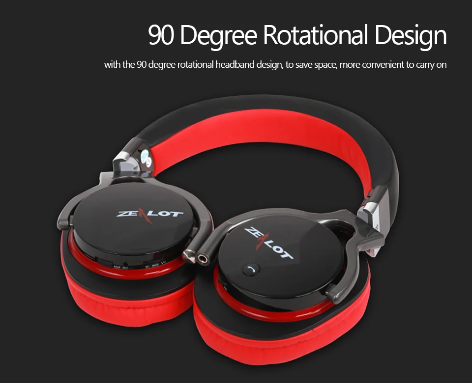 ZEALOT B5 Hi-Fi стерео беспроводные Bluetooth наушники на ухо мощная Бас-гарнитура с микрофоном Поддержка Micro-SD карты воспроизведения