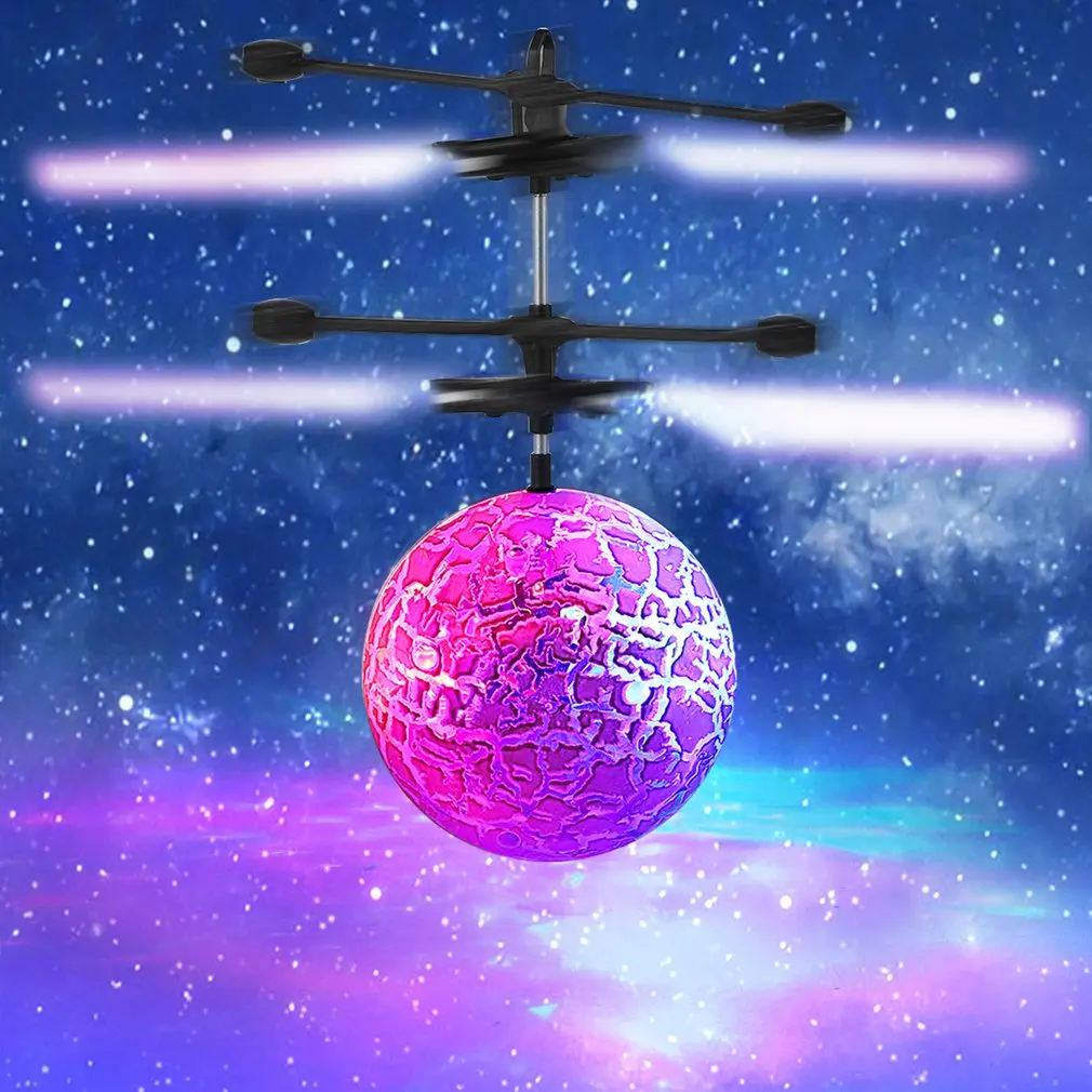 

OCDAY Flying Luminous Balls Magic Sensing Crystal Aircraft Light-up Toys Gift for Children LED Glowing Flight Mini Helicopter