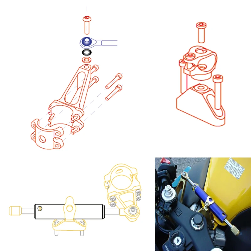 Стабилизатор рулевого механизма CNC для Honda CBR600 F4i CBR 600 1999 2007 2000 2001 2002|Накладки и