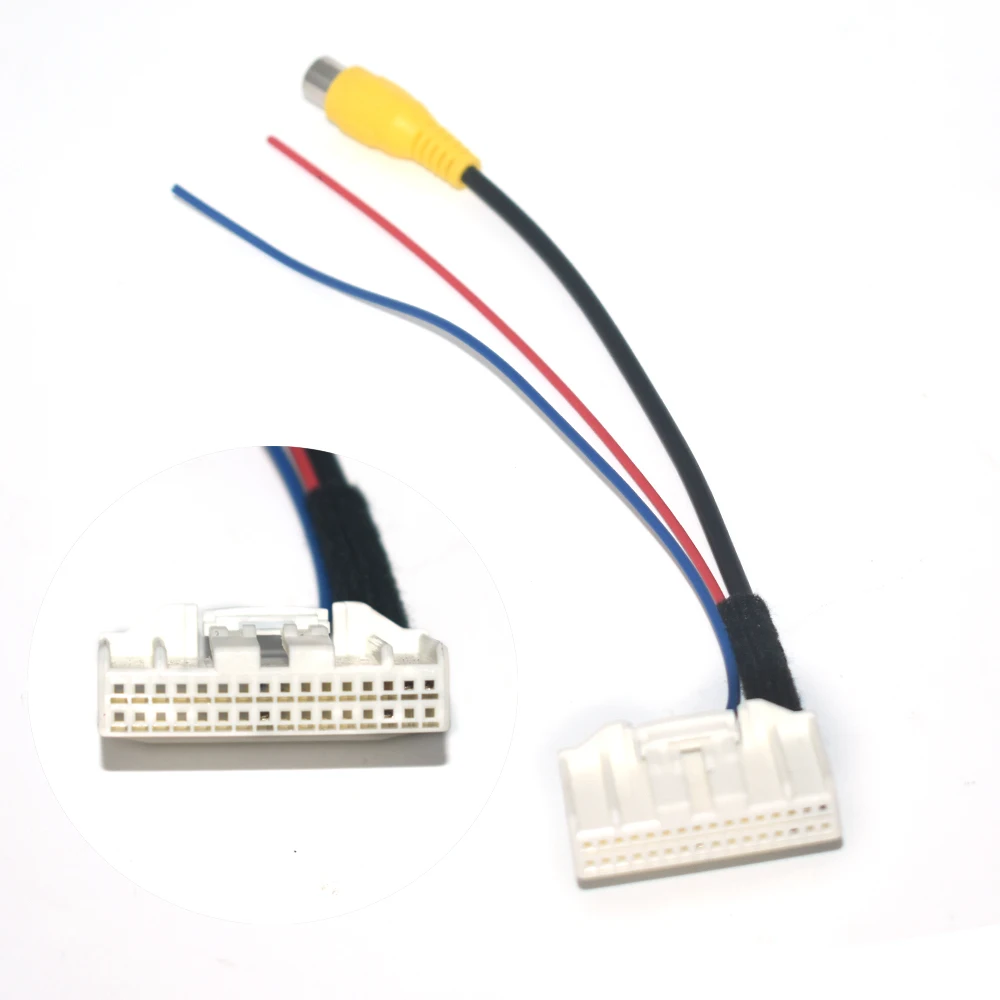 Автомобильный адаптер для камеры заднего вида с RCA кабелем Nissan X-Trail Qashqai Rogue Sport 2013 ~