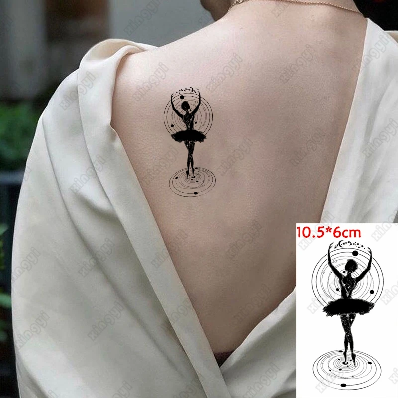 

Water Transfer Fake Tattoo Sticker Sexy Grace Ballet Girl Tatoo Art Waterproof Temporary Flash Tatto for Woman Man Child Lady