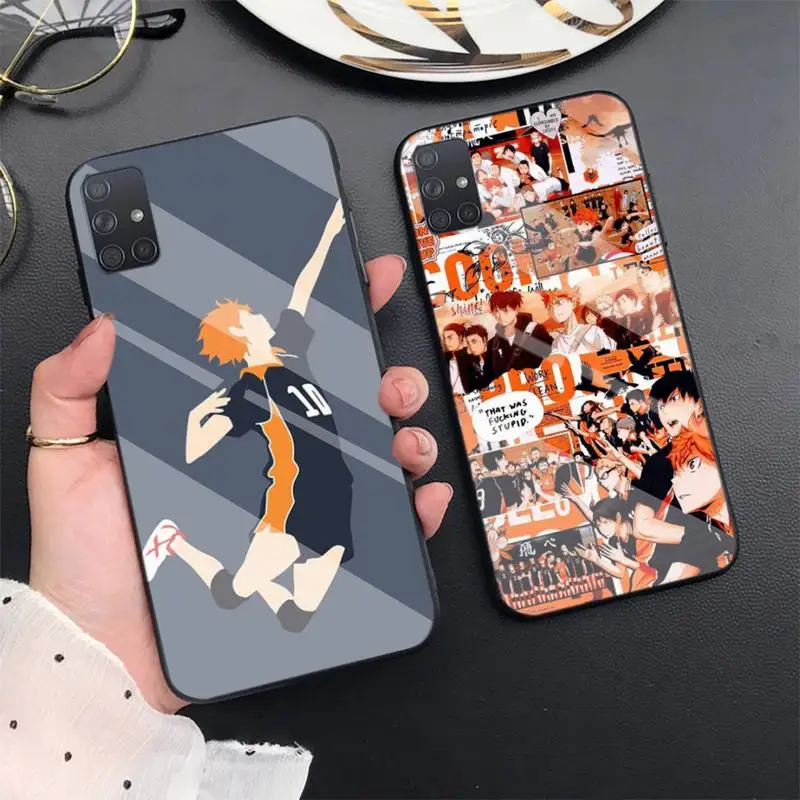 

Japan Anime Oya Haikyuu Love Volleyball Phone Case For Samsung S6 7edge 8 9 10e Note8 9 10pro A72018 Tempered Glass