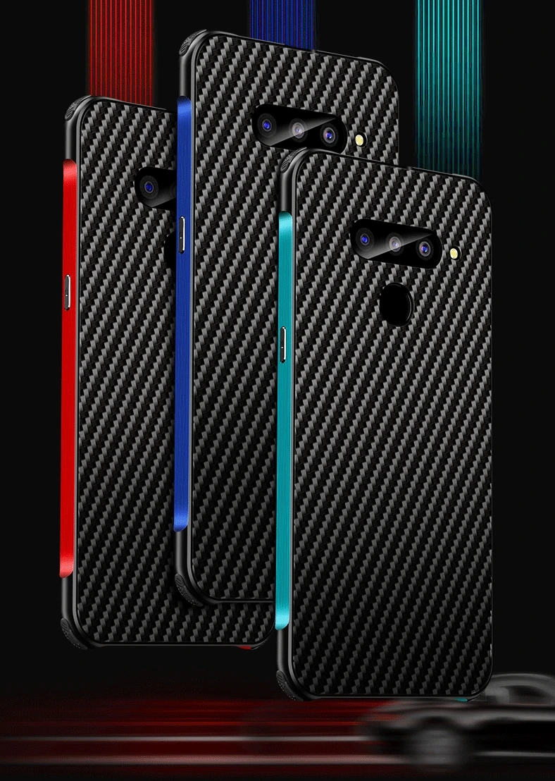 Чехол для LG V50 V40 чехол thinq металлический алюминиевый бампер рамка углеродное волокно текстура PC задний Чехол для LG G8 G7 чехол thinq