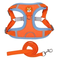 1 set dog harness useful convenient dog supplies adjustable pet vest leash pet supplies dog collar dog collar