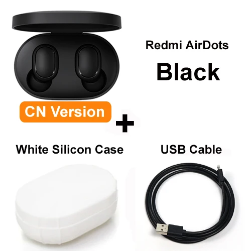 CN add cable case Xiaomi mi Red mi AirDots TWS Bluetooth наушники настоящая Беспроводная bluetooth 5,0 гарнитура DSP активное шумоподавление Голосовое управление - Цвет: CN add cable case