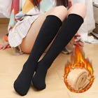 Теплые длинные носки 2 шт., женские утепленные термоноски для снежной погоды, бархатные повседневные домашние носки для девочек, однотонные носки для пола