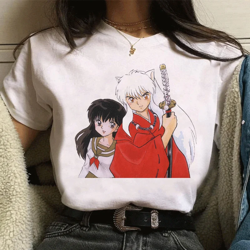Японское аниме смешная мультяшная Inuyasha Harajuku Vogue винтажная женская одежда 2021