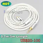 3,5 мм 2,5 мм 4,4 мм XLR 8-жильный посеребренный кабель OCC для наушников Shure se535 se846 Se425 Se315 Se215 MMCX LN006576