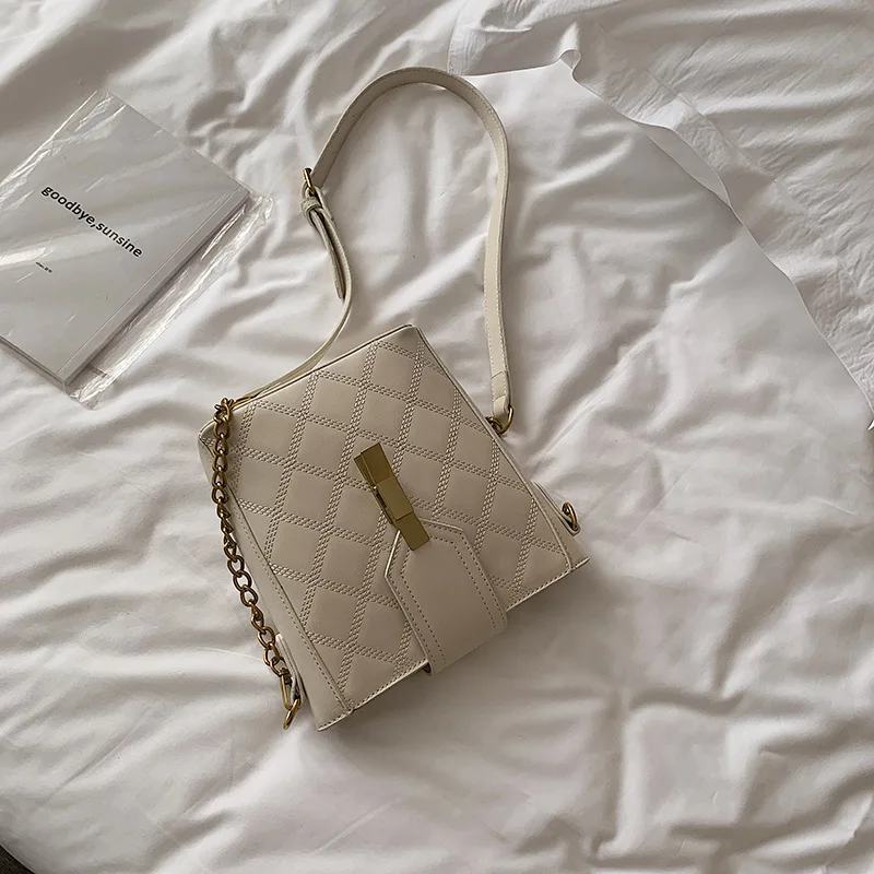 JIULIN Лето 2019 Новая корейская модная женская сумка наплечная Lingge chain tide|Сумки с