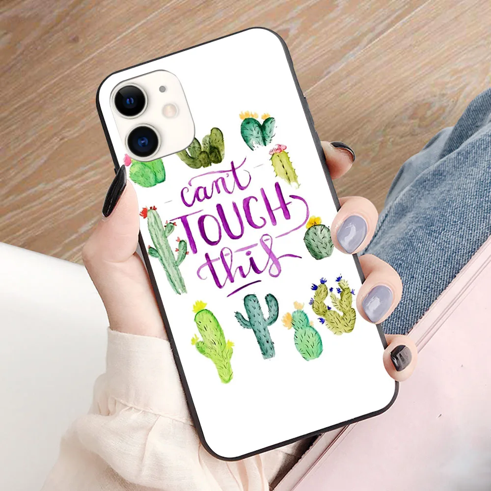 

Can't Touch This Watercolor Cactus soft TPU border phone case for iphone 11PROMAX 11 X XS XR XSMAX 6 plus 7 7plus 8 8plus cover