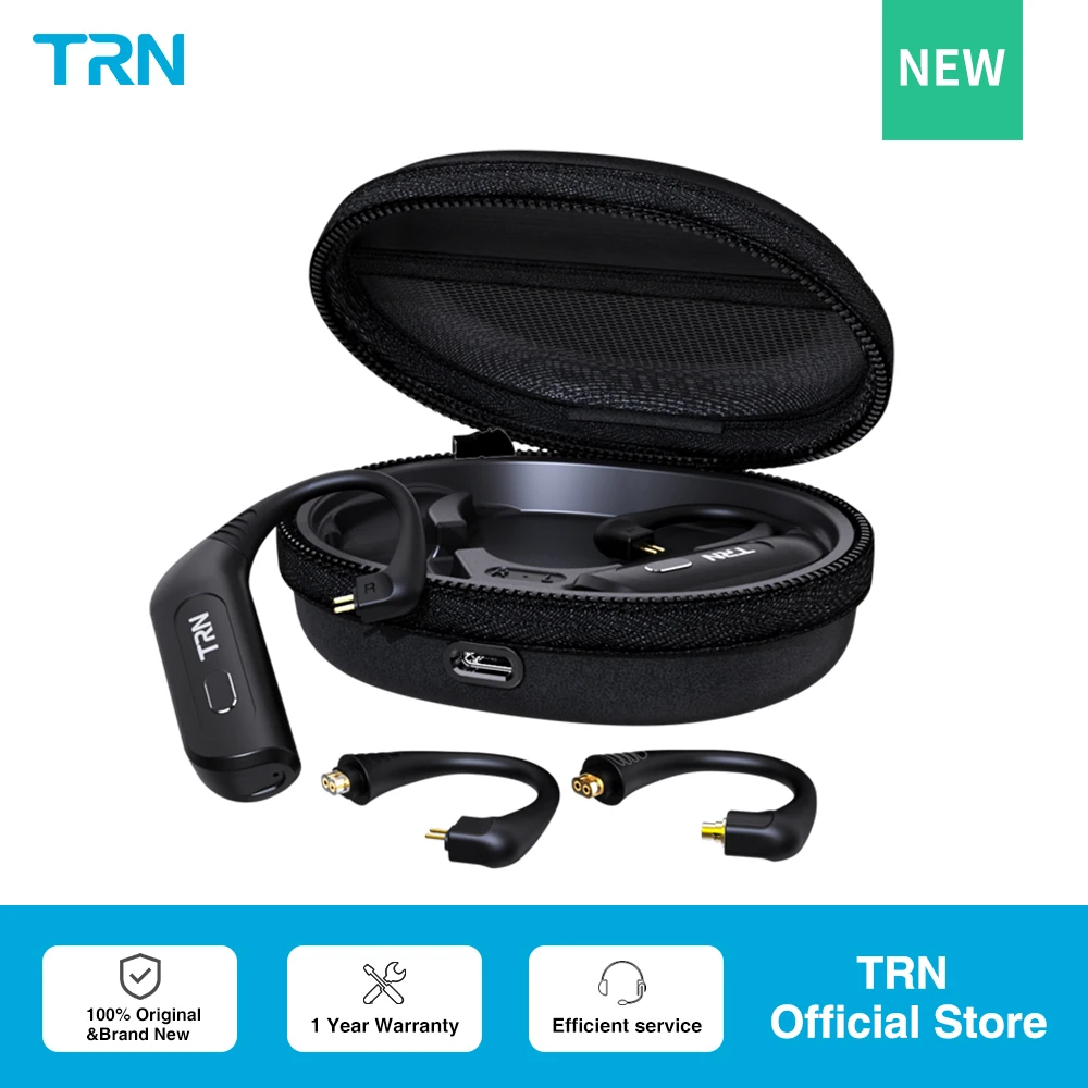 new trn bt30 tws hifi wireless bluetooth compatible upgrade cable module earhook 5 2 bluetooth headset wireless headphones free global shipping