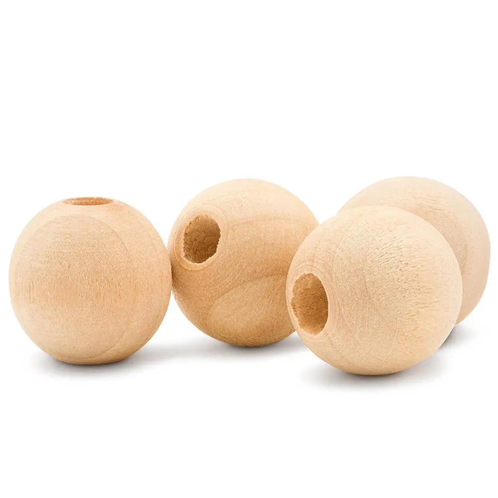 DIY 2 100 шт. натуральные круглые распорку деревянные бусины экологически чистых