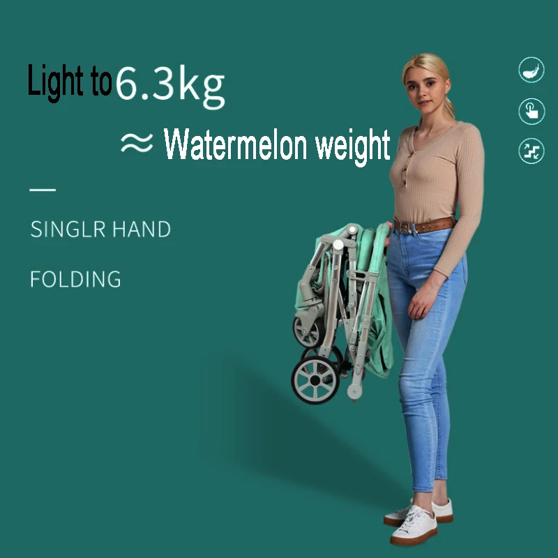 Ультралегкая портативная складная коляска может сидеть на высокой ландшафтной