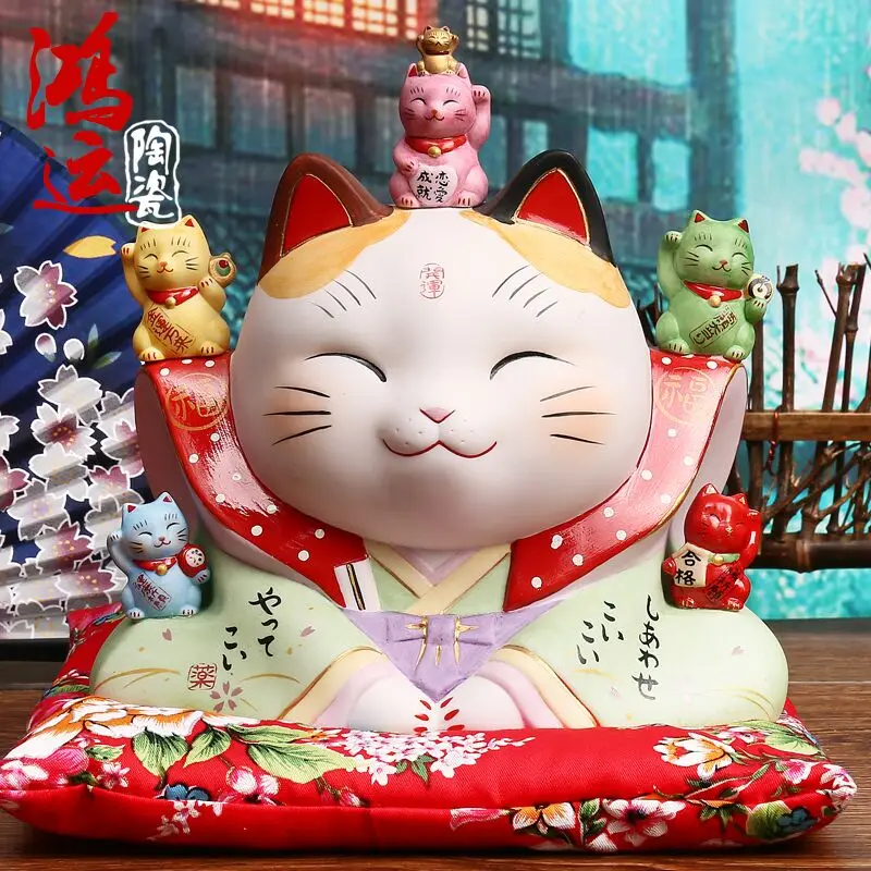 Maneki Neko керамический счастливый кот домашний декор фарфоровые декоративные
