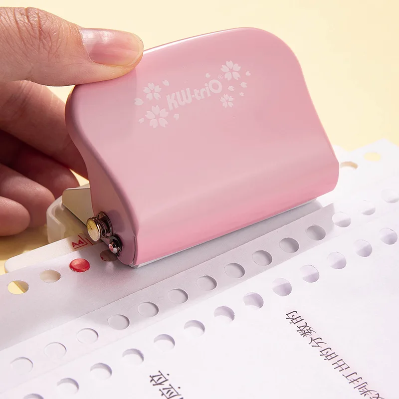 DIY 6 отверстий дырокол для листьев милый розовый и синий отверстия портативный