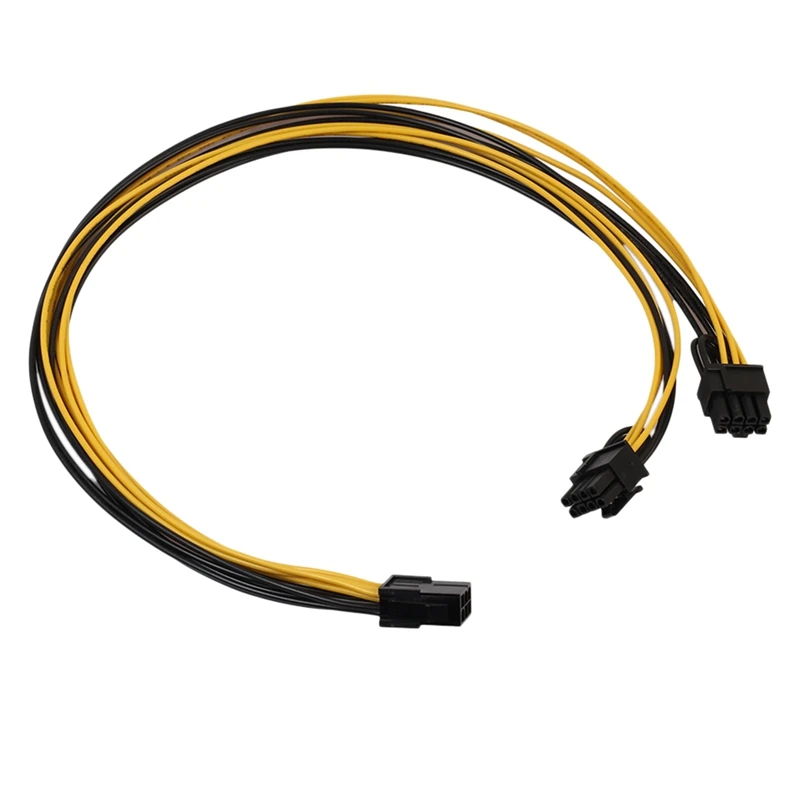 

PCI-E PCI Express 6Pin Female to Dual Dual 2-Port 8Pin (6 + 2Pin) Male F/M Adapter GPU Video Card Power Cord 18AWG 20cm