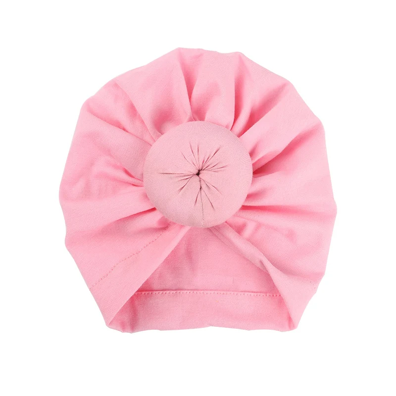 baby pink Nishine детская шапочка-тюрбан с бантом Детские шапки Хлопок Смесь шапка для новорожденного Топ узел шапки Дети реквизит для фотосессии подарок для ребенка - Цвет: baby pink
