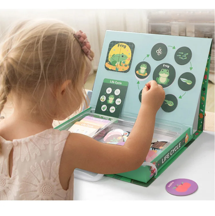 

>3 years Funny Frog Animal Growth Life Cycle Magnetic Puzzle Toy Children Early Educational Toys Kids Creative Drawing Toys Gift