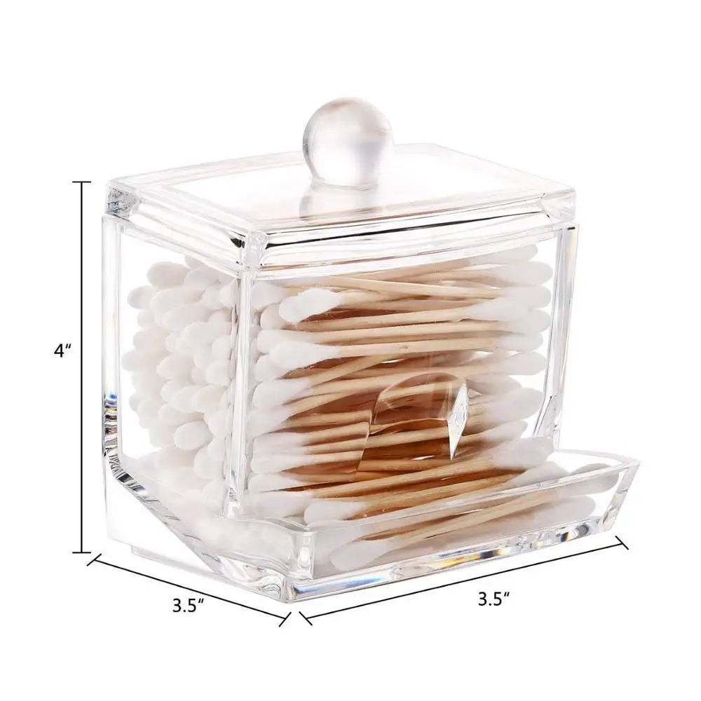Desktop Cosmetic Cotton Swab Storage Box Home Daily Necessities Dressing Table Transparent Plastic Toothpick | Дом и сад
