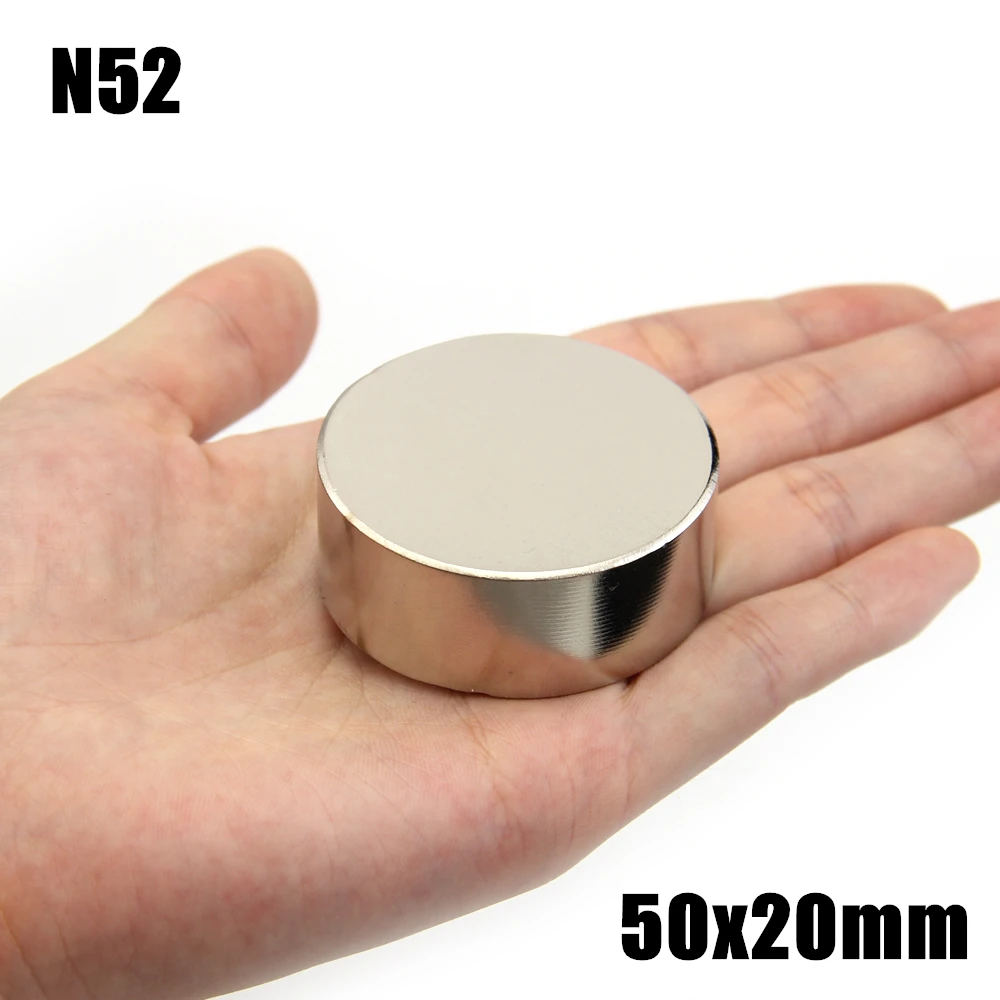 2 шт. 50x20 мм супер мощные сильные мелкие Круглые неодимовые Дисковые магниты NdFeB