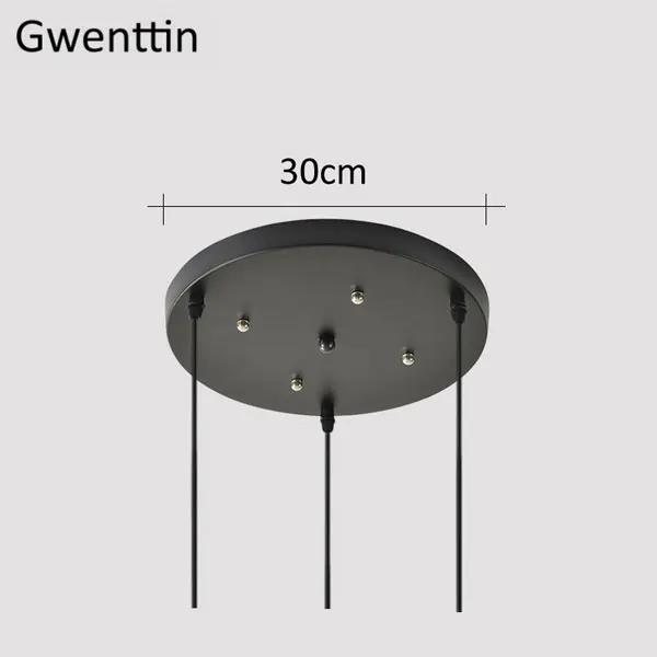 Round Plate D30cm Современная стеклянная подвеска, светодиодные светильники, лофт, скандинавский подвесной светильник, тыква, Подвесная лампа для гостиной, кухни, домашнего освещения, светильники, декор E27 - Цвет корпуса: Round Plate D30cm