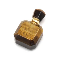 natural gem tiger eye stone square perfume essential oil bottle pendant hand crafts diy necklace jewelry accessories gift making