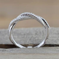 fashion simple and exquisite creative ring inlaid zircon stackable alloy ring ladies jewelry party holiday gift ring size 5 11