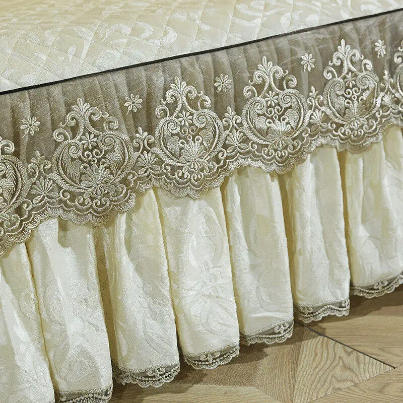 Кружевное бархатное покрывало большого размера стеганые покрывала с оборками