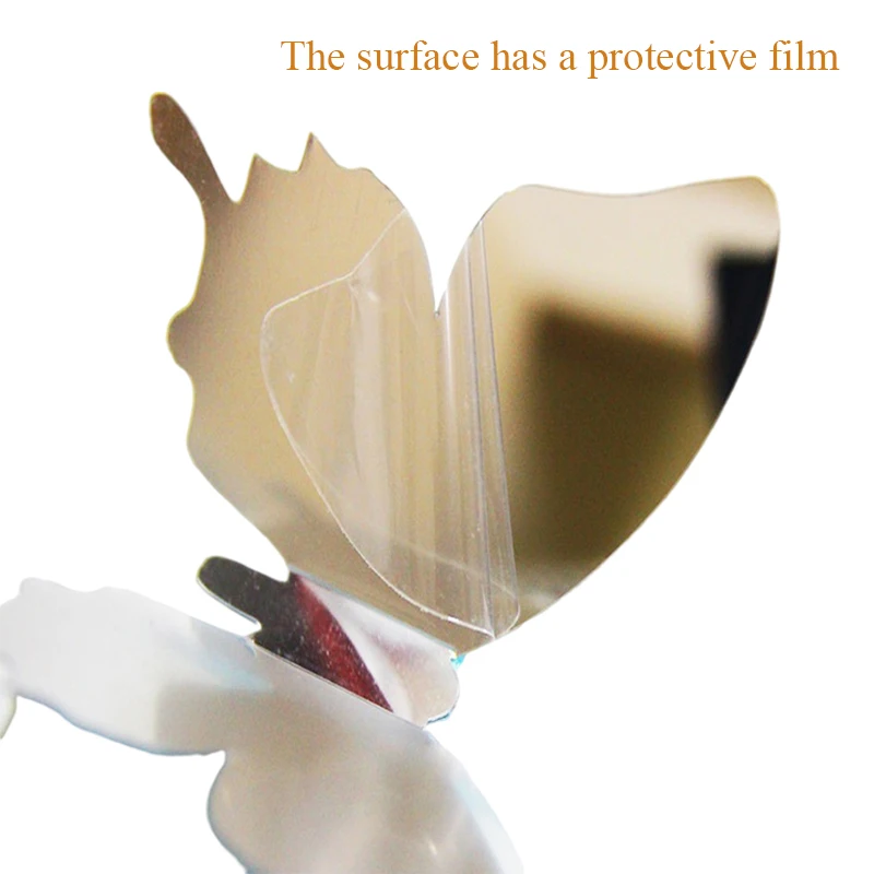 12 шт./компл. Новое поступление зеркальные серебряные 3D наклейки на стену в виде