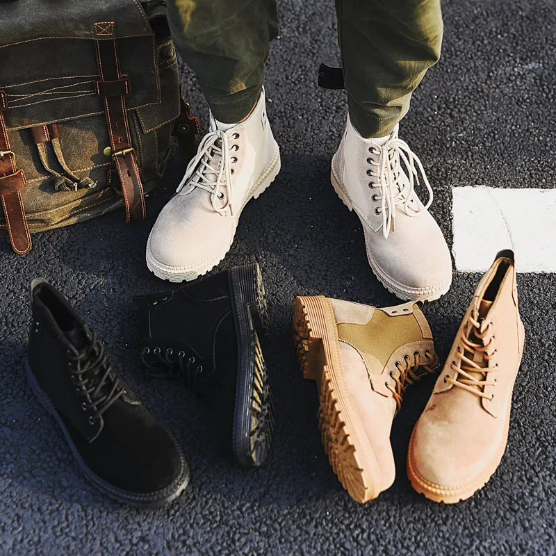 Новинка мужские Ботильоны замшевая кожаная обувь ботинки-дезерты сезон