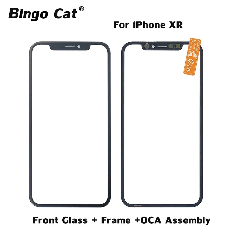3 в 1 переднее внешнее стекло с рамкой OCA Замена для iPhone XR сенсорный экран внешняя панель объектив Запасная часть