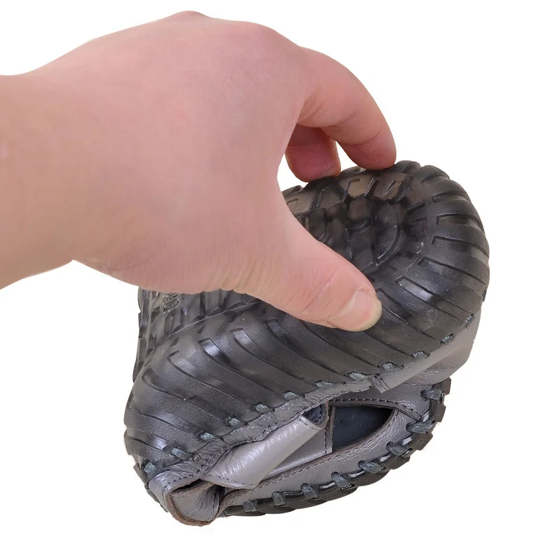 Летние коричневые сандалии на плоской подошве Для женщин натуральная кожа туфли