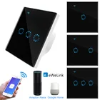 Сенсорный экран Сенсор ЕС Wifi умный сенсорный переключатель 123 Gang Беспроводной Управление переключатель ewelink Управление работать с Alexa Google Home