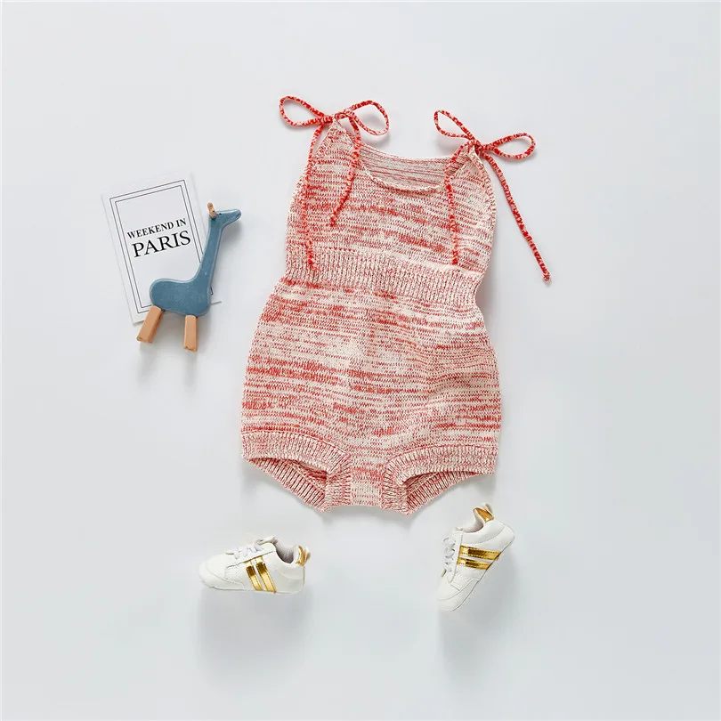 

Для маленьких девочек s вязаная одежда; Детский комбинезончик; Комбинезон без рукавов для новорожденных, для маленьких девочек комбинезон д...